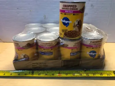 12 cans pedigree dog food exp:1/13/28