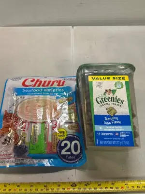 feline greenies and 20 pack churu tubes