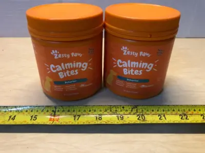 2 tubs 90 chews each calming bites for dogs exp:2/26