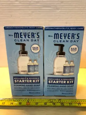 2 boxes mrs Meyers refillable and reusable starter kit foaming hand soap