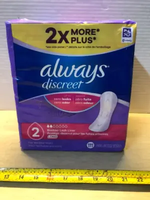 2 packs always discreet level 2 bladder leak liner