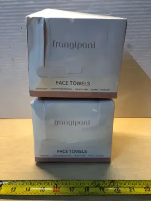 2 boxes 50 count each frangipani face towels 100% biodegradable and vegan