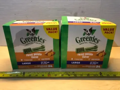 2 boxes 36oz greenies dental treats exp:12/25/29