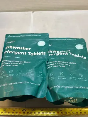 2 pack plastic free dishwasher tablets
