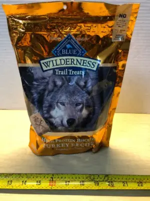 24oz blue wilderness trail dog treats exp:8/18/26