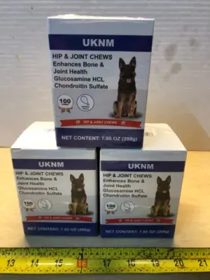 3 boxes 7.05oz 100 chews each hip and joint chews for dogs exp:could not find date