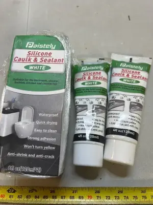 4ct 4 fl oz white silicone caulk and sealant