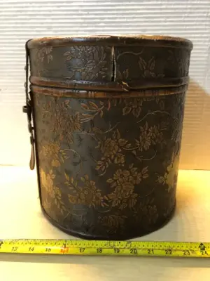 Wooden hat box cracked