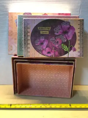 3 boxes with lids