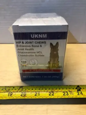 2 boxes 7.05oz 100 dog chews each hip and joint exp: can’t find date