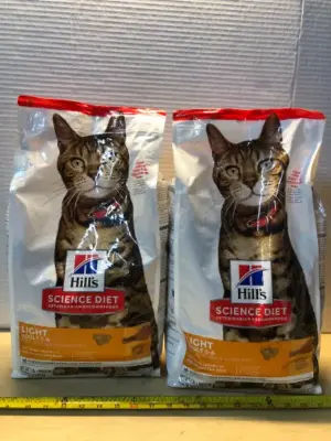 2 bags 7lb science diet light adult cat food exp:3-26