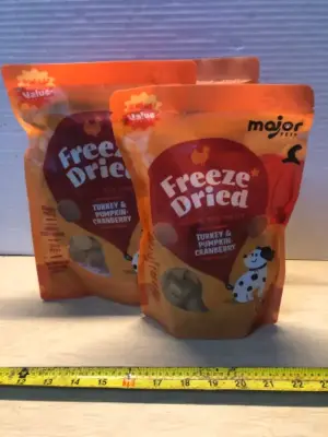 2 bags 10oz one bag 5oz freeze dried dog treats exp:10/27