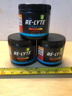 3 tubs Re-Lyte hydration dietary supplement exp:7/30