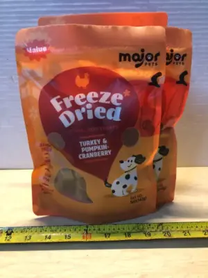 2 bags 5oz one bag 10oz freeze dried dog treats exp:10/27
