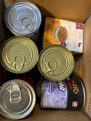 variety box of pet food