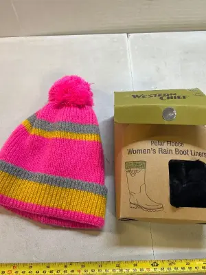 rain boot liners and beanie
