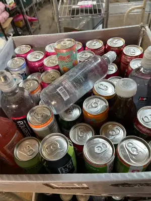 variety crate of drinks