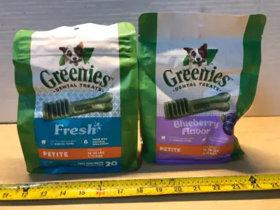 2 bags 12oz greenies dental treats exp:3/26/29
