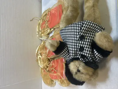 3 gift bag packs and a teddy bear