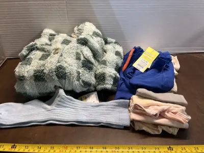 socks, L sweater ,2ct L shirts , 3ct XL underwear
