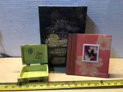 Photo storage box, tray with lid, my journal