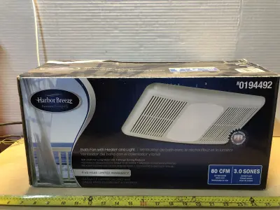 Bath fan with heater and light