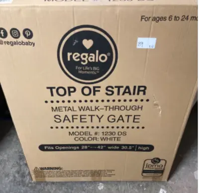 Top of the stairs metal walk thru gate 28”-42” wide 30.5”