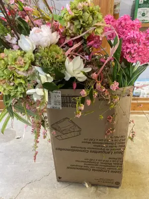 Lot of artificial flowers