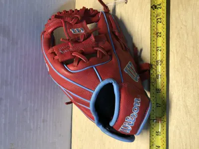 Wilson blue and red baseball glove