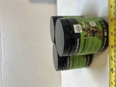 3 jars of dog probiotics bb 04/26