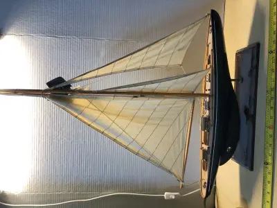 Wooden sail boat decor