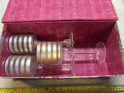 decorative box of three candle holders