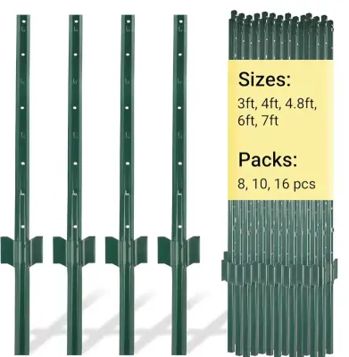 10 pack metal fence post 4.8feet (similar to image)