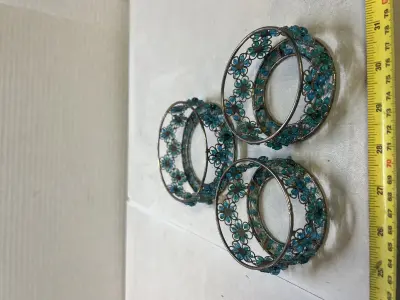 3 beaded candle holders