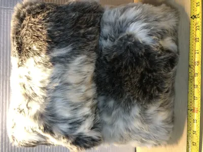 2pc faux fur throw pillows