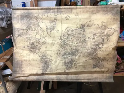 Hanging world map