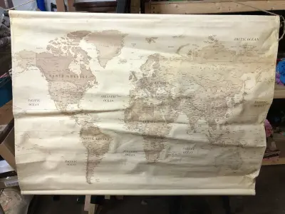 Hanging world map