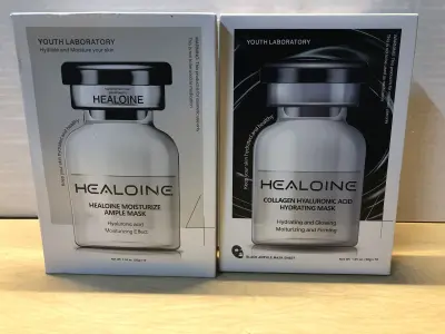2 boxes healoine moisturize ample mask 2 boxes healoine collagen hyaluronic acid hydrating mask