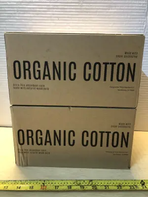 2 boxes organic cotton overnight pads with wings