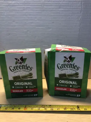 2 boxes 27oz greenies dental treats exp:4/26/29