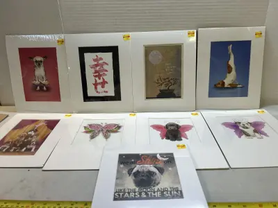 9 assorted prints