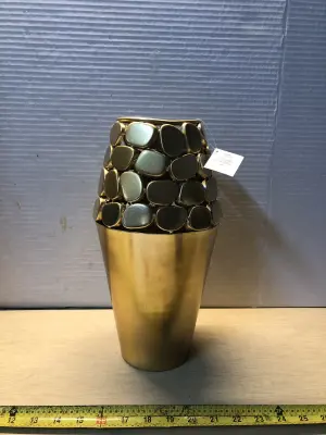 Golden metal vase