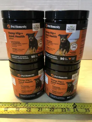 4 tubs hemp hip and joint health 90 chews each exp:5/13/26