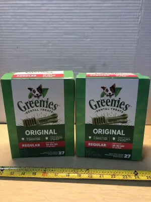2 boxes 27oz greenies dental treats exp:4/26/29