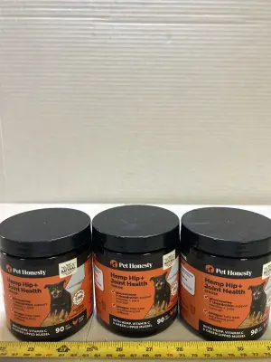 three hemp hip and joint chews for senior dogs