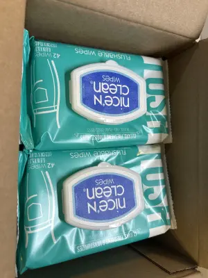 box of flushable wipes