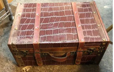 Wooden and faux leather case