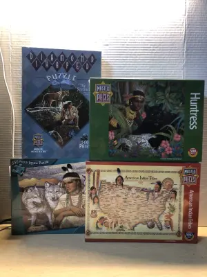 4 boxes native jigsaw puzzles