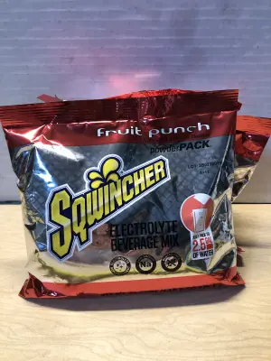 3 bags 23.83oz sqwincher electrolyte beverage mix fruit punch