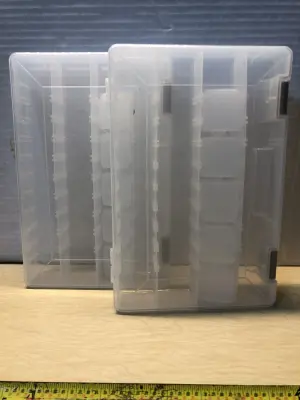 2 divided clear storage containers